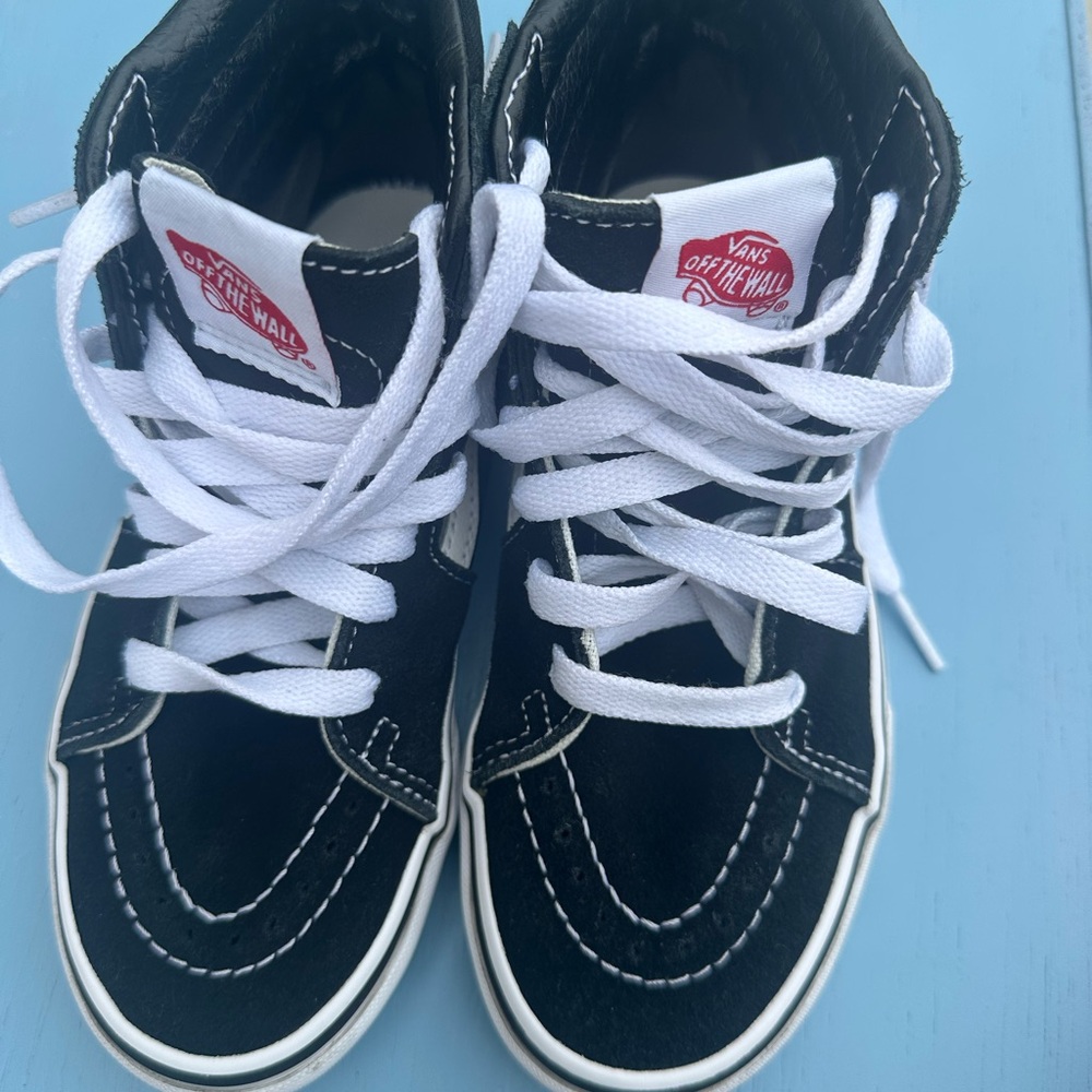 Vans Kids Black and White High-Top Sneakers - Picture 2 of 6